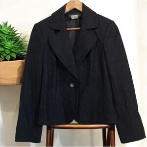 Harve Bernard Charcoal piped wool blazer jacket Women’s Size 8 Career‎ Work Wear